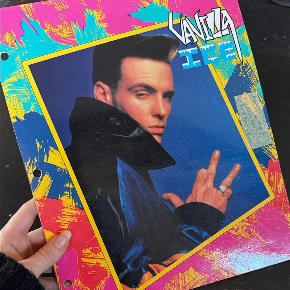 Vintage 90s Vanilla Ice folder for organizing sketches & paperwork office/school